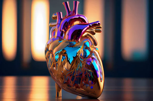 Анатомічна Модель Людського Серця Ілюстрація — стокове фото