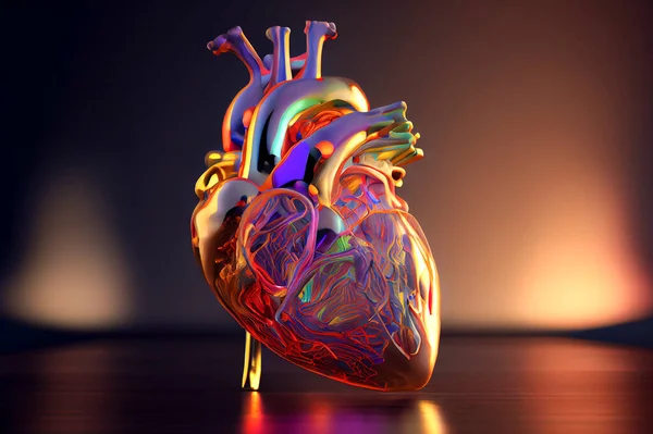 Anatomiczny Model Ludzkiego Serca Ilustracja — Zdjęcie stockowe