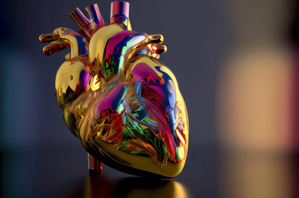 Modelo Anatómico Del Corazón Humano Ilustración —  Fotos de Stock