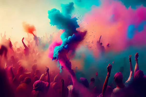 Holi Festival Also Known Festival Colors Vibrant Celebration Spring Love — Stock Photo, Image