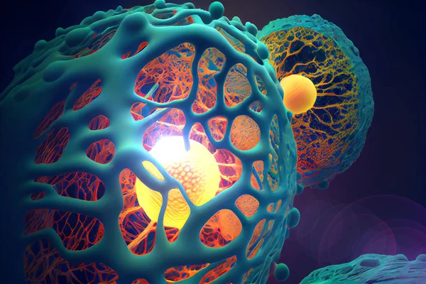 Medical Illustration Depicting Human Cells Stem Cells Intricate Detail Illustration — Stock Photo, Image