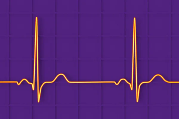 通常の心電図Ecg 健康な個人で心臓の電気活動を示す3Dイラスト — ストック写真