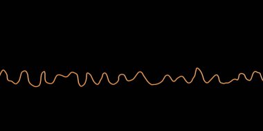 Ventriküler fibrilasyonun kaotik ritmini gösteren elektrokardiyogramı gösteren 3 boyutlu bilimsel bir illüstrasyon. Hayati tehdit eden kardiyak aritmi..