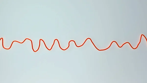一个描述心电图心电图 Ecg 的三维科学图解 显示了心房颤动的混沌节律 一种危及生命的心律失常 — 图库照片