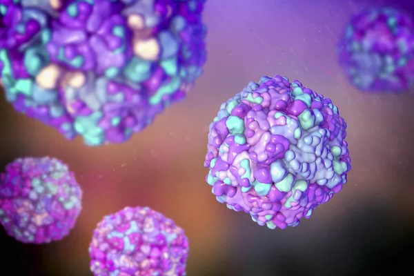 Ekovirus Illustration Grupp Små Enkelsträngade Rna Virus Från Enterovirussläktet Kända — Stockfoto