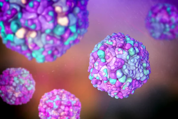 Wirusy Echo Ilustracja Grupa Małych Pojedynczych Wirusów Rna Rodzaju Enterovirus — Zdjęcie stockowe