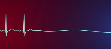Asistol, kardiyak elektriksel aktivite yokluğunun işaretlediği kritik bir durum. 3D çizimler EKG 'de nabız ve kalp atışı olmayan işlevsiz bir kalp olduğunu gösteriyor..