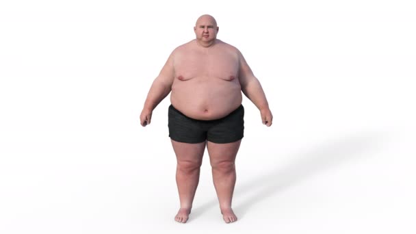 운동과 다이어트를 과체중에서 건강한 몸으로의 애니메이션은 점진적 감소를 — 비디오