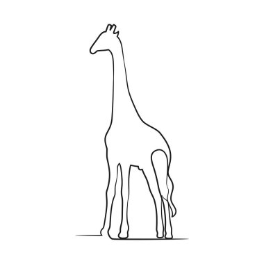 Giraffe continuous one line art design, Giraffe single line drawing