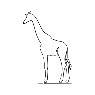 Giraffe continuous one line art design, Giraffe single line drawing