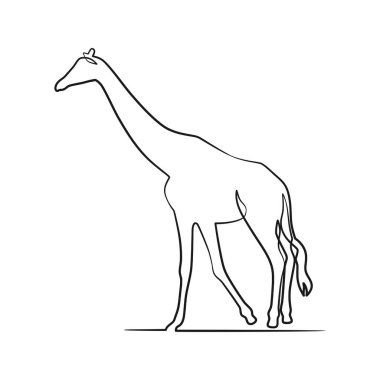 Giraffe continuous one line art design, Giraffe single line drawing