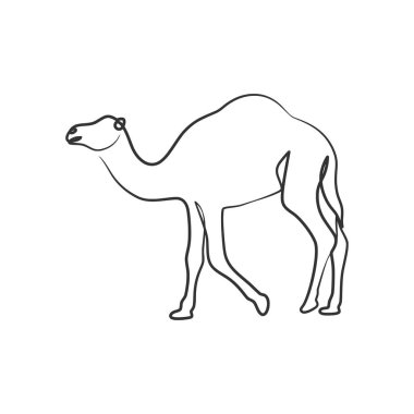 Camel continuous one line art drawing, Camel single line drawing
