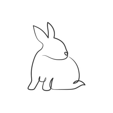 Rabbit continuous one line art drawing, Cute rabbit line art, Easter bunny