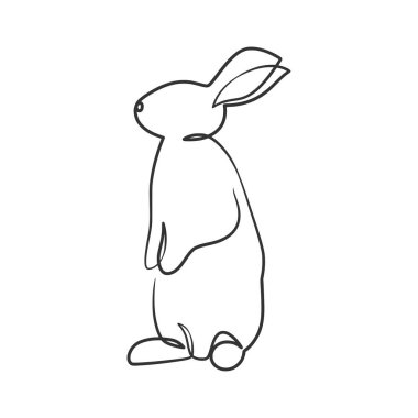 Rabbit continuous one line art drawing, Cute rabbit line art, Easter bunny
