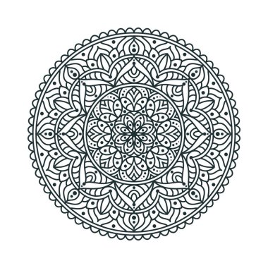 Mandala Yuvarlak Süs Şablonu. Doğu tarzında dekoratif desen. Vintage Dekoratif Elementler