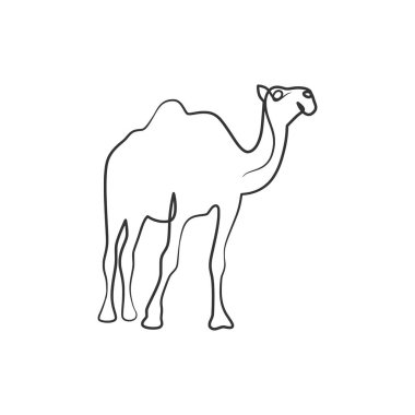 Camel continuous one line art drawing, Camel single line drawing