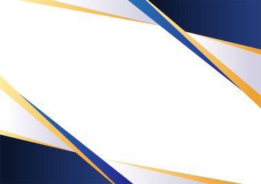 Modern blue and gold shape background, Abstract blue and gold design banner template