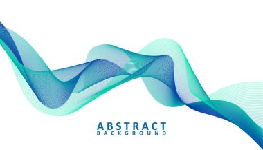 abstract blue and green wavy background vector, Abstract flowing banner template