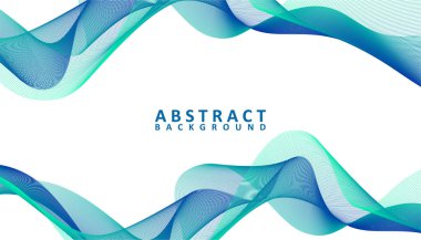 abstract blue and green wavy background vector, Abstract flowing banner template