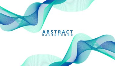 abstract blue and green wavy background vector, Abstract flowing banner template