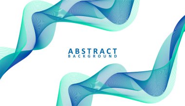 abstract blue and green wavy background vector, Abstract flowing banner template