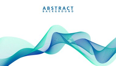abstract blue and green wavy background vector, Abstract flowing banner template