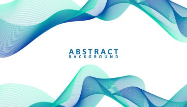 abstract blue and green wavy background vector, Abstract flowing banner template
