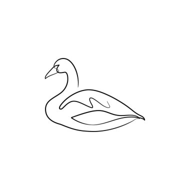 Swan continuous one line art drawing, single line drawing of swan, swan line art design