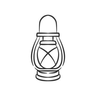 Vintage lantern line art vector illustration, Old vintage oil lamps illustration