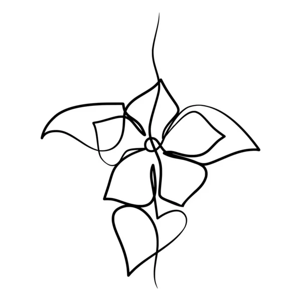 การวาดภาพศ ลปะบรรท ดเด ยวอย างต อเน องของความงามดอกไม แดงเข การวาดภาพศ ลปะบรรท — ภาพเวกเตอร์สต็อก