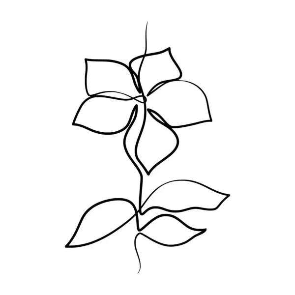 Aralıksız Bir Çizim Güzellik Çizimi Menekşe Çiçeği Modern Aralıksız Sanat — Stok Vektör