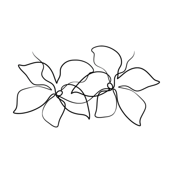 Güzel Yasemin Çiçeğinin Aralıksız Çizimleri Yasemin Çiçeklerinin Tek Çizgileri — Stok Vektör