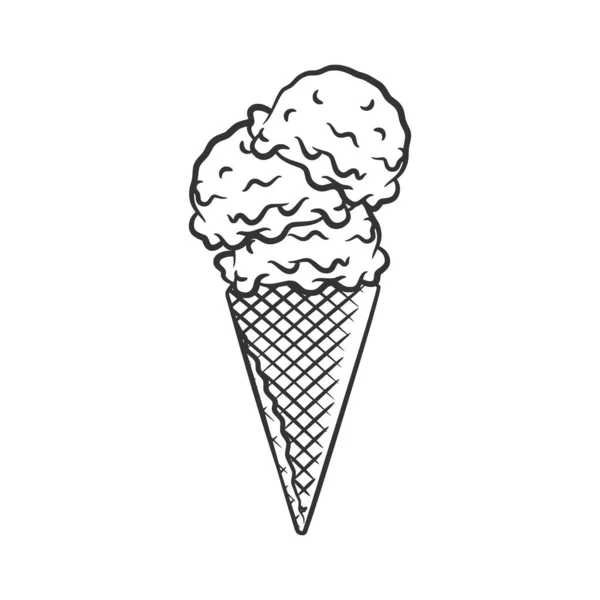 Малюнок Морозива Розмальовка Сторінок Вручну Намальована Векторна Ілюстрація — стоковий вектор