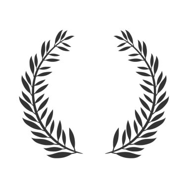 Laurel çelenk vektör çizimi siyah beyaz el çizimi
