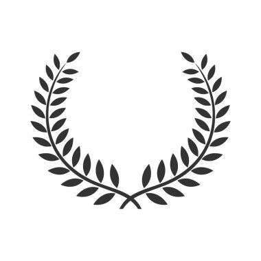 Laurel çelenk vektör çizimi siyah beyaz el çizimi