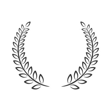 Laurel çelenk vektör çizimi siyah beyaz el çizimi