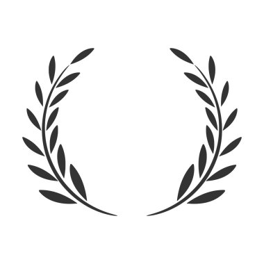 Laurel çelenk vektör çizimi siyah beyaz el çizimi