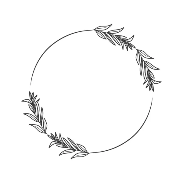 Couronne Dessinée Main Art Vectoriel Circulaire Noir Blanc Cercle Vecteur — Image vectorielle