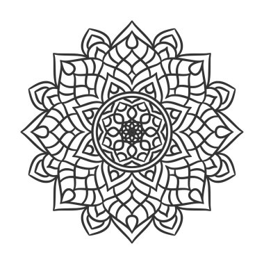 Mandala Yuvarlak Süs Şablonu. Doğu tarzında dekoratif desen. Vintage Dekoratif Elementler