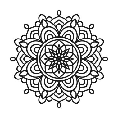 Mandala Yuvarlak Süs Şablonu. Doğu tarzında dekoratif desen. Vintage Dekoratif Elementler