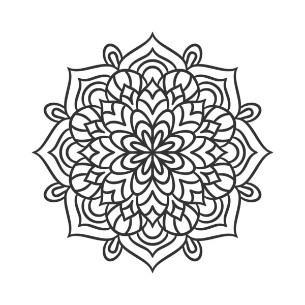 Mandala Redondo Padrão Ornamento Padrão Decorativo Estilo Oriental Elementos Decorativos — Vetor de Stock