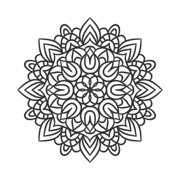 Mandala Yuvarlak Süs Şablonu Doğu Tarzında Dekoratif Desen Vintage Dekoratif — Stok Vektör