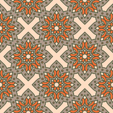 Mandalas 'lı Etnik Çiçeksiz Desen. Tasarım, moda baskısı, hatıra defteri için doğulu desen