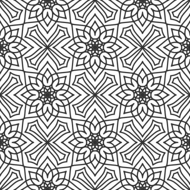 Mandalas 'lı Etnik Çiçeksiz Desen. Tasarım, moda baskısı, hatıra defteri için doğulu desen