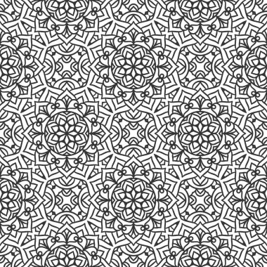 Mandalas 'lı Etnik Çiçeksiz Desen. Tasarım, moda baskısı, hatıra defteri için doğulu desen