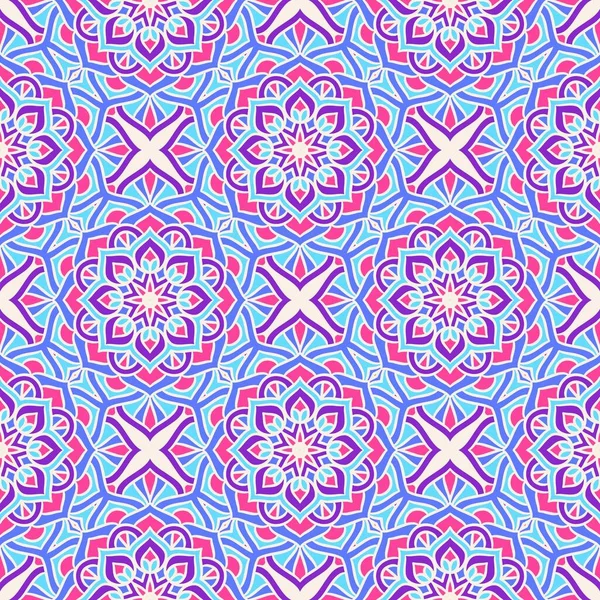 Mandalas 'lı Etnik Çiçeksiz Desen. Tasarım, moda baskısı, hatıra defteri için doğulu desen