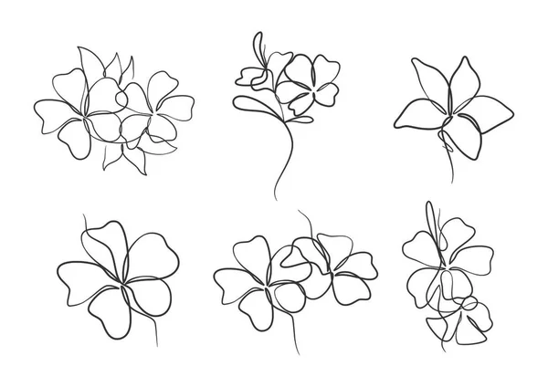 美しさのシャンパンの花の連続一本の線画 手描きのシングルラインのシャンパンの花 — ストックベクタ