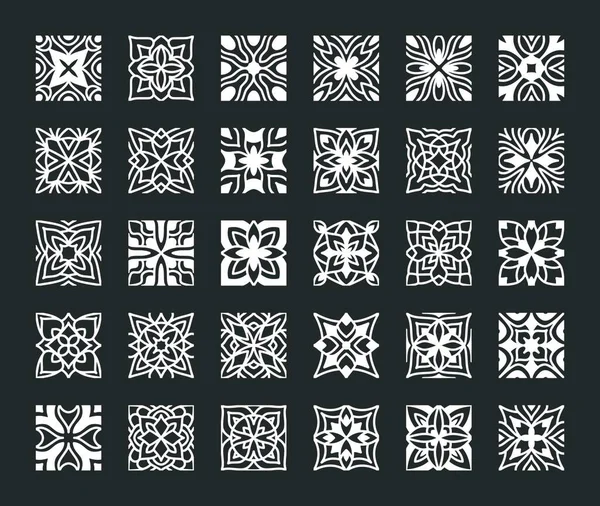 Décoration Géométrique Éléments Décoratifs Collection Vectorielle Ornement Floral Oriental — Image vectorielle