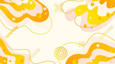 beyaz ve sarı dinamik sıvı broşür broşür afişi tasarımı için soyut arkaplan şekilleri