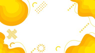 beyaz ve sarı dinamik sıvı broşür broşür afişi tasarımı için soyut arkaplan şekilleri